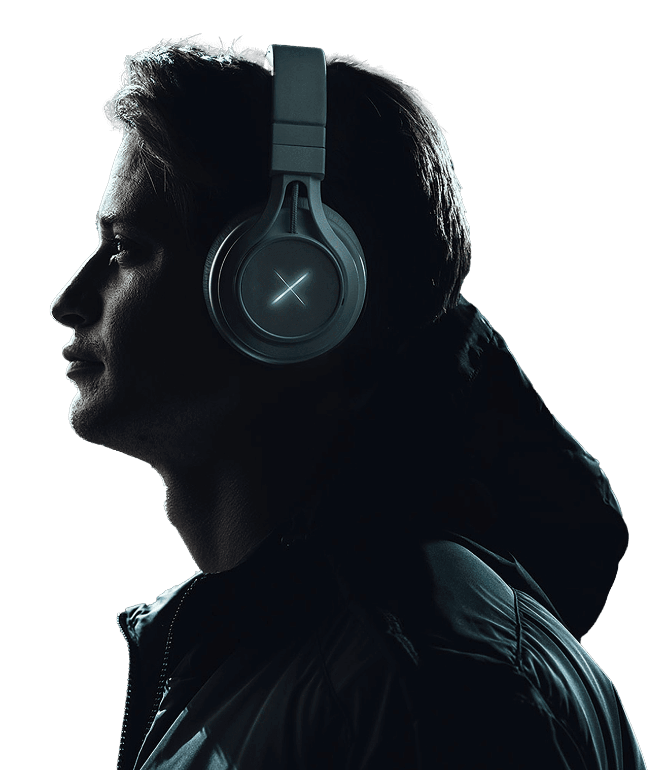 Man wearing Pulse Headphones